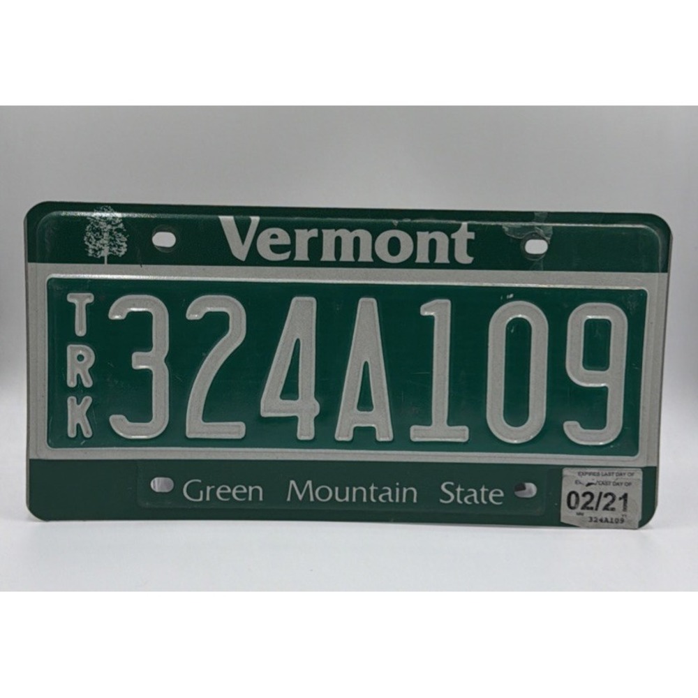 2021 Vermont Truck License Plate # 324A109